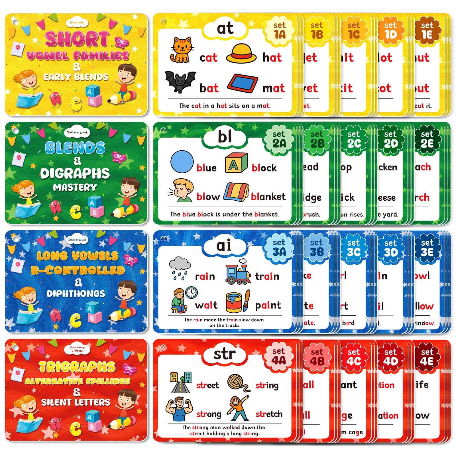 Amazon.com: Phonics Flash Cards, Sight Words Flash Cards for